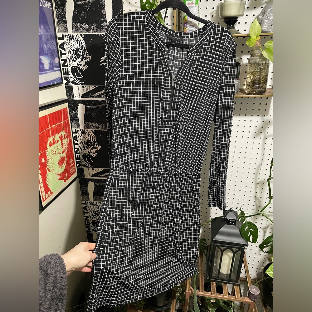 Black and White Checkered Banana Republic Dress